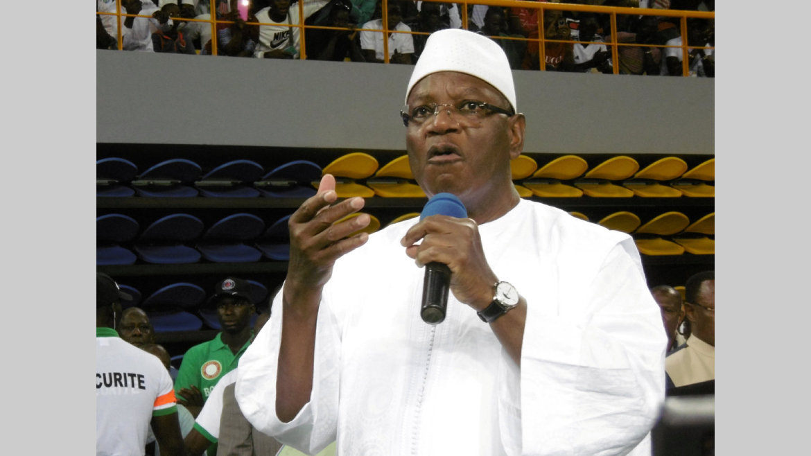 Candidat à sa propre succession, Ibrahim Boubacar Keita a été fortement applaudi à Libreville. Photo L’union.