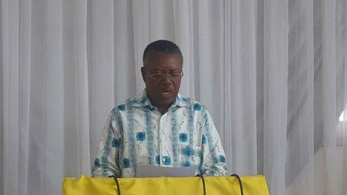 Vincent Moulengui Boukosso et les membres de la Coalition réclament la libération des détenus de l’opposition.© Gabonews.com